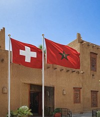 Drapeaux Suisse-Maroc Palais Gambra