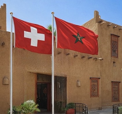 Drapeaux Suisse-Maroc Palais Gambra